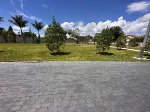 Outdoor landscape paver flooring