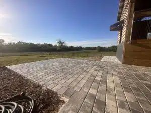 Stone driveway paving work